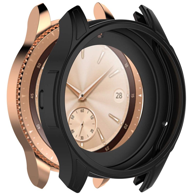 AWADUO Compatible with Galaxy Watch 42mm Silicone Protective Case, Smartwatch Case Compatible with Samsung Galaxy Watch 42mm Smartwatch, Soft and Durable(Silicone Black) - Image 3
